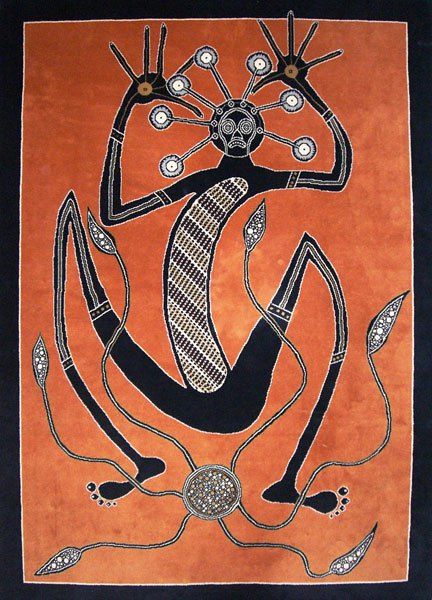 Mimi spirit. Mimi are the spirits of Australia’s lands, skies, rivers and surrounding seas. These spirits are said to have taught the Aboriginal people all that they know about hunting, fishing, fire making, crafting and spiritual practices, and would come out at sunset to restore the lands, dance and converse with the Aboriginal people, depending on what type of Mimi they were, they may come out of rivers, shadows of trees, the sky, shadows/crevasses of the rocks and out of cave paintings. Aboriginal Dreamtime, Australian Aboriginals, Aboriginal Australia, Indigenous Australian Art, Aboriginal Painting, Aboriginal Culture, Aboriginal People, Aboriginal Artwork, Art Premier