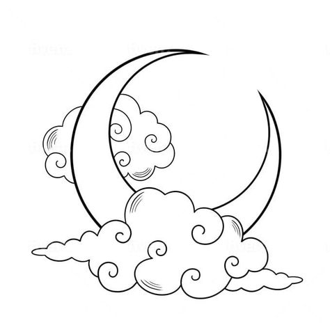 Draw Moon Easy, Simple Moon Drawing, Moon Line Drawing, Moon Line Art Drawings, The Moon Drawing Easy, Crescent Moon Embroidery Pattern, Beaded Cross Stitch, Anime Angel, Aladdin