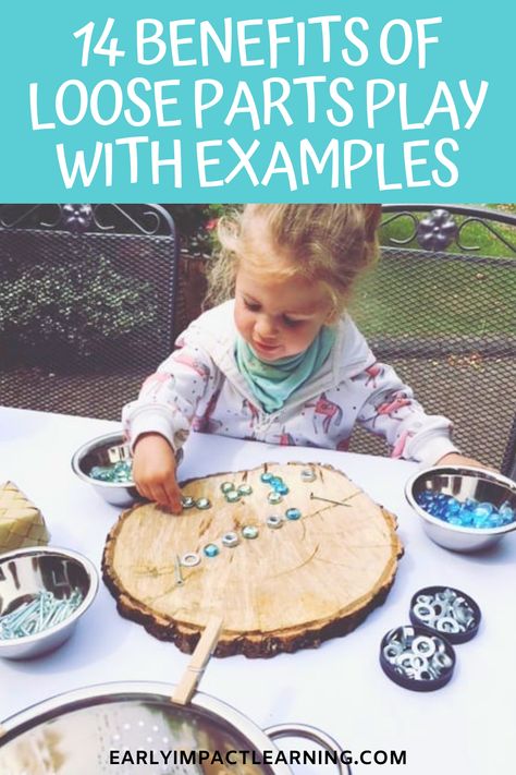 If you see children being engaged in loose parts play, you can see for yourself many of the obvious benefits. Children get really involved, much more so often than in adult-led activities. They seem to be having fun, and surely learning at the same time. But have you ever wondered, what are the benefits of loose parts play for children? #loosepartsplay #looseparts #preschool #preschoolactivities #preschoolgames #finemotorskills #preschooleducation Loose Parts Play Preschool, Loose Parts Preschool, Loose Part, Emergent Curriculum, Being Engaged, Play Based Learning Activities, Loose Parts Play, Invitation To Play, Loose Parts