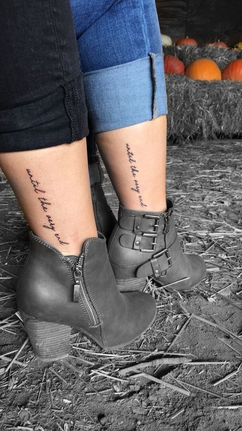 Harry Potter Tattoos Ankle, Bestie Harry Potter Tattoos, Brother Sister Tattoo Harry Potter, Harry Potter Tattoos Best Friends, Harry Potter Tattoos Until The Very End, Harry Potter Duo Tattoos, Friendship Tattoos Harry Potter, Bff Harry Potter Tattoos, Sister Harry Potter Tattoos