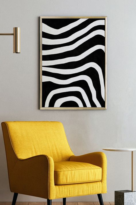 Bold Black And White Art, Art For Toilet Wall, Black And White Frames On Wall Ideas, Modern Black And White Art, Minimal Black And White Art, Wall Art Entrance, Printable Wall Art Living Room, Waves Art, White Artwork