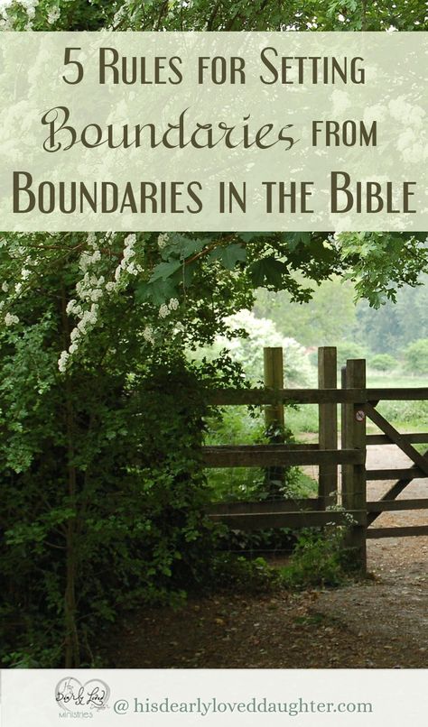 Do you ever wonder what the Bible has to say about boundaries? Here are 5 rules we can use to help us make our own boundaries which come from the concepts of boundaries in the Bible. #hisdearlyloveddaughter #boundaries #marriage #biblicalboundaries Bible Verse About Boundaries, Boundaries In Marriage, Boundaries Quotes, Pleasing People, Family Advice, Evil Person, Jesus Loves Us, Study Scripture, Setting Boundaries