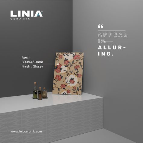 The alluring floral patterns etched on the tile's surface elevate the space's aura to one level up. 𝗙𝗼𝗿 𝗺𝗼𝗿𝗲 𝗱𝗲𝘁𝗮𝗶𝗹𝘀 𝘃𝗶𝘀𝗶𝘁 𝗼𝘂𝗿 𝘄𝗲𝗯𝘀𝗶𝘁𝗲: https://liniaceramic.com/ #liniaceramic #300x450mm #digitalwalltiles #walltiles #ceramictiles #tilesmanufacturer #manufacturer #ceramic #ceramicindustry #tilestyle #Integratedsurface #interior #interiorarchitecture Style Tile, Social Media Design Graphics, Design Graphics, Media Design, Floral Patterns, Media Post, Social Media Design, Level Up, Social Media Post