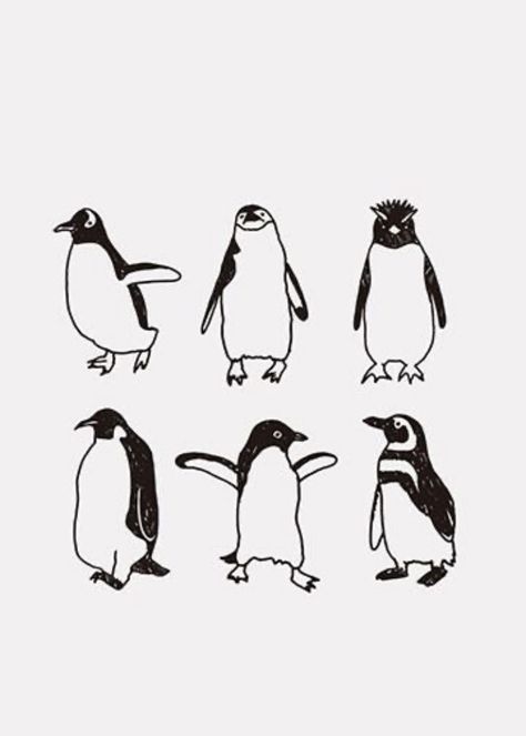 Penguins Illustration, Pinguin Illustration, Penguin Tattoo, Penguin Illustration, Penguin Drawing, Penguin Design, The Penguins, Penguin Art, Linocut Art