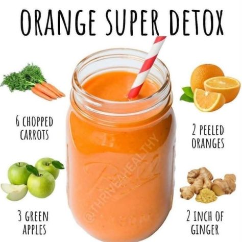 Fresh Juice Recipes, Healthy Juicer Recipes, Healthy Juice Drinks, Easy Healthy Smoothies, Orange Smoothie, Smoothie Recipes Healthy Breakfast, Cleanse Detox, Baking Soda Beauty Uses, Diet Smoothie Recipes