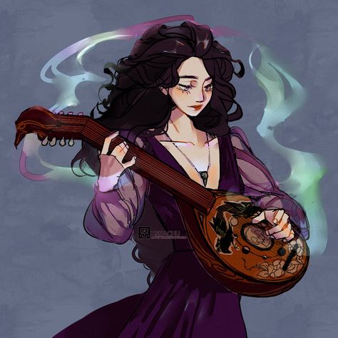 Spirits Bard Dnd, Bard Of Spirits, Spirit Bard Dnd, Spirit Oc Art, Dnd Bard Character Concept, College Of Spirits Bard, Spirits Bard, Bard Character Design, Dnd Oc Art