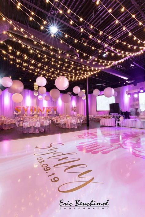 Sweet 16 Venues Pink, Ballroom Party, Bat Mitzvah Ideas, Bat Mitzvah Decorations, Bat Mitzvah Themes Decor, Anniversary Theme, Pink Bat Mitzvah, Sweet 16 Party Themes, Bat Mitzvah Dresses