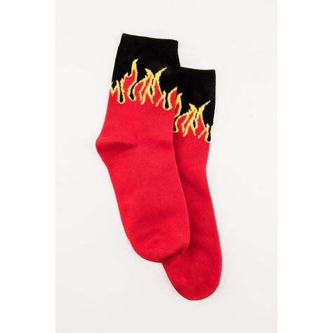 NA-KD Lingerie Flames Socks ($7.07) ❤ liked on Polyvore featuring intimates, hosiery, socks, ankle length socks, lingerie socks, ankle high hosiery, red socks and patterned socks Ankle Length Socks, Flame Socks, Socks Print, Patterned Hosiery, Ankle High Socks, Flaming Hot, Socks Ankle, Print Socks, Red Lingerie