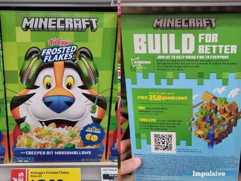 Playing Minecraft, How To Play Minecraft, Kids Playground, Frosted Flakes, Frosted Flakes Cereal, Cereal Box, New Products, Cereal, Minecraft