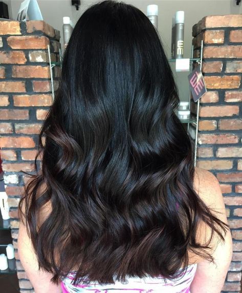 Black Hair With Chocolate Brown Balayage Subtle Hair Highlights, Hairstyling Tips, Partial Balayage, Balayage Hairstyles, Best Hair Color, Black Hair Balayage, Black Ponytail Hairstyles, Black Hair With Highlights, Black Hair Color