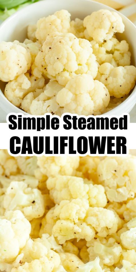 Steamed cauliflower in a bowl. Microwave Chicken Recipes, Microwave Cauliflower, Pressure Cooker Recipes Chicken, Veggie Side Dish Recipes, Steamed Cauliflower, Cauliflower Dishes, Healthy Side Dish, Healthy Vegetable Recipes, Butter Chicken Recipe