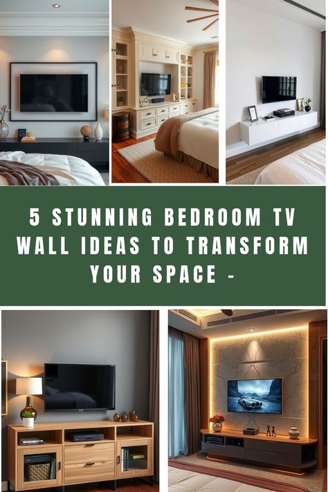 Looking to spruce up your bedroom with some stylish TV wall ideas? You’re in the right place! From sleek mounted designs to cozy entertainment centers, there are plenty of creative ways to integrate a TV into your bedroom decor while keeping things functional and chic. Let’s dive into some inspiring options to make your space […] Bedroom Wall Entertainment Center, Bedroom Decor With Tv On Wall, Wall Tv In Bedroom, Tv In The Bedroom Ideas, Cozy Bedroom Tv Area, Bedroom Tv Height, Hanging Tv In Bedroom Ideas, Hiding Tv In Bedroom, Bedroom Under Tv Ideas