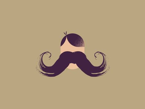 Moustache Illustration, Big Moustache, Flat Art, Papa Johns, Branding Inspo, Logo Project, Abstract Illustration, Logo Restaurant, Cloth Dolls