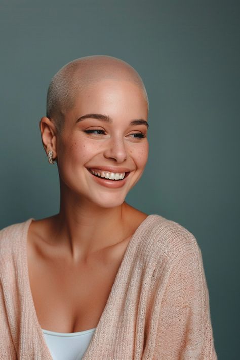 Bald Portrait Photography, Health 2025, Bald Face, Bald Head Women, Bald Girl, Short Hair Pixie, Bald Women, Bald Heads, Hair Pixie