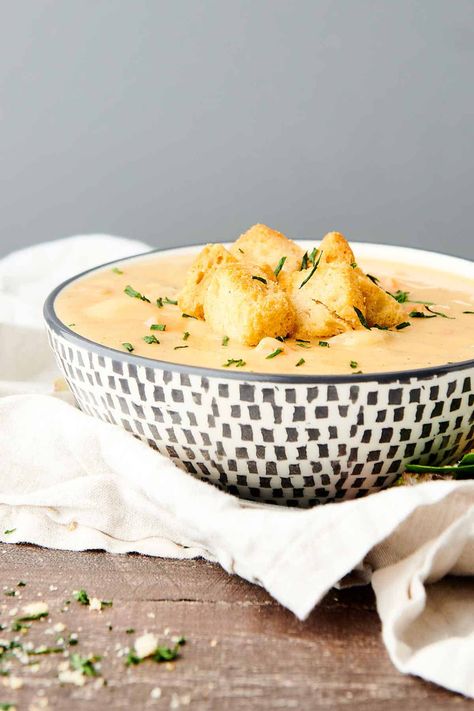 Vegan Potato Soup - with Coconut Milk or Non Dairy Creamer Potato Soup With Coconut Milk, Potato Milk, Mushroom Potato, Recipe With Mushrooms, Vegan Baked Potato, Soup With Coconut Milk, Vegan Potato Soup, Baked Potato Soup Recipe, Best Potato Soup