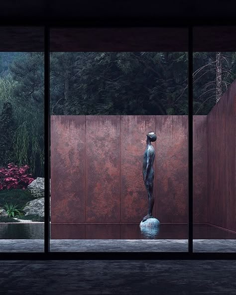 Sergey Makhno, Rose House, Weathering Steel, W Hotel, Hotel Lobby, Minimalist Decor, Elle Decor, 인테리어 디자인, Landscape Architecture