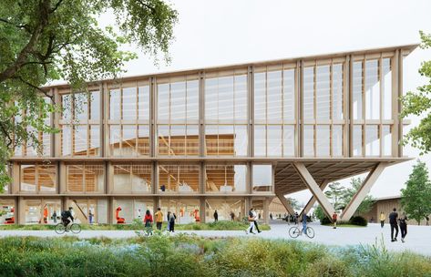 Rolex Learning Center, Mass Timber, Green Transportation, Danish Architecture, Timber Architecture, Brutalist Buildings, Timber Buildings, Timber Structure, Timber Construction