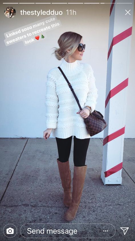 Amanda West Amanda West Hair, Sfw Outfits, Amanda West, Wardrobe Necessities, 2025 Outfits, Trendy Mom Outfits, Taupe Boots, Leggings Outfits, Black Leggings Outfit