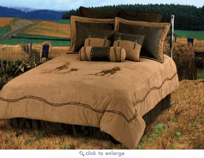 "TEAM ROPING" Embroidered Western Bedding Collection - Western Bedding Western Comforters, Western Comforter Sets, Western Bedding Sets, Rustic Bedding Sets, Star Bedding, Western Bedroom Decor, Western Bedding, Western Bedroom, Black Forest Decor