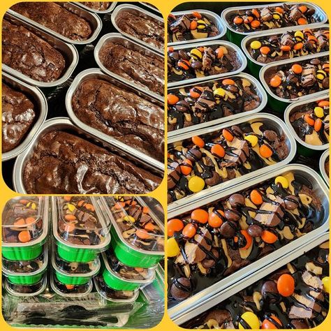 Mini Loaf Pan Desserts | Loaded Reeses brownies😋😋 | Facebook Mini Loaf Desserts, Mini Loaf Pan Recipes Dessert, Mini Loaf Pan Cakes Recipes, Mini Loaf Pan Desserts, Mini Loaf Cakes Recipes, Mini Loaf Pan Recipes, Loaf Pan Desserts, Mini Loafs, Reeses Brownies