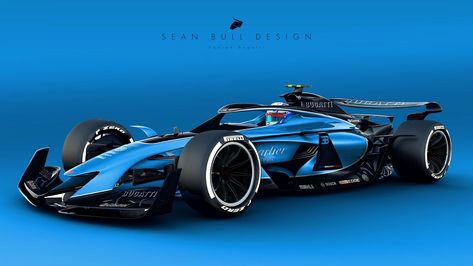 Bugatti livery on the 2021 F1 concept. What other brands do you want to see enter under the new regulations? Formula 1 Concept Design, Bugatti F1 Concept, Formula 1 Concept, F1 Concept Car, F1 Concept Livery, Bugatti F1, F1 Concept, Vehicle Drawing, Bugatti Concept