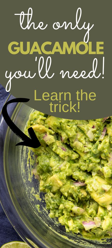 If you're looking for fun and easy ideas for football party foods or appetizers, whether for yourself or for a crowd, check out this authentic, homemade, spicy and chunky guacamole recipe. Six ingredients, and is almost a copycat Chipotle recipe (with a twist). Check out the link for detailed instructions on how to make this guacamole, with the perfect texture and taste. Pin this recipe to try out soon! #guacamole #avocados #urbanfarmie Guacamole Recipe Easy No Tomato, Best Ever Guacamole Recipe, Restaurant Style Guacamole Recipe, Gacomole Recipes Avocado, Restaurant Guacamole Recipe, Best Homemade Guacamole, Chunky Guacamole Recipe Best, Guacamole For A Crowd, Easy Homemade Guacamole