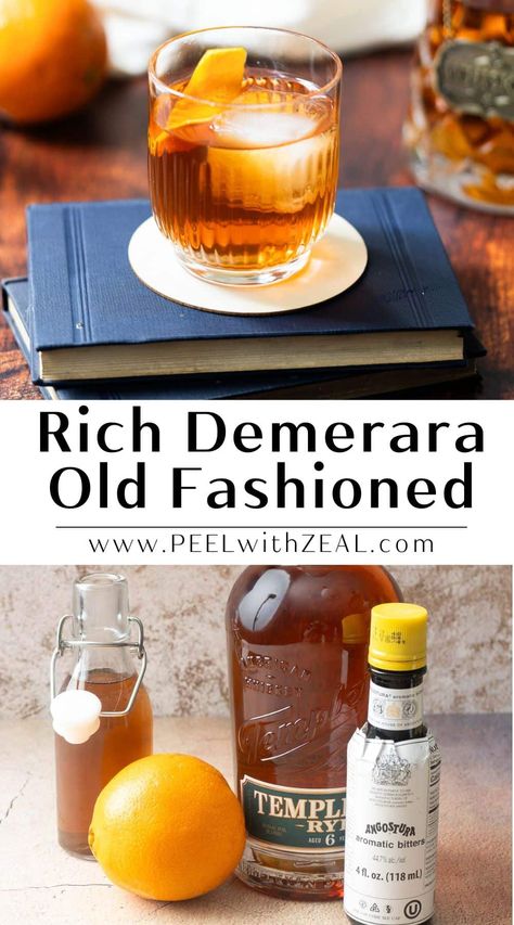 Demerara Syrup Old Fashioned Demerara syrup old fashioned is a blend of the rich flavors of bourbon and the distinct sweetness of demerara sugar. Savor every sip of this cocktail with friends and family! Whiskey Mixed Drinks, Good Whiskey Drinks, Best Whiskey Cocktails, Whiskey Cocktails Easy, Whisky Cocktail Recipes, Gluten Free Cocktails, Demerara Sugar, Classic Old Fashioned, Bourbon Cocktail