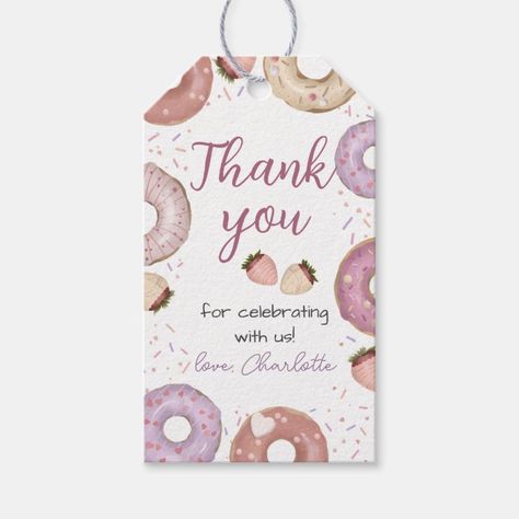 Birthday Giveaway Ideas, Donut Gift Tag, Birthday 15, Giveaway Ideas, Birthday Return Gifts, Donut Gifts, Gift Tags Birthday, Birthday Giveaways, Note Writing Paper