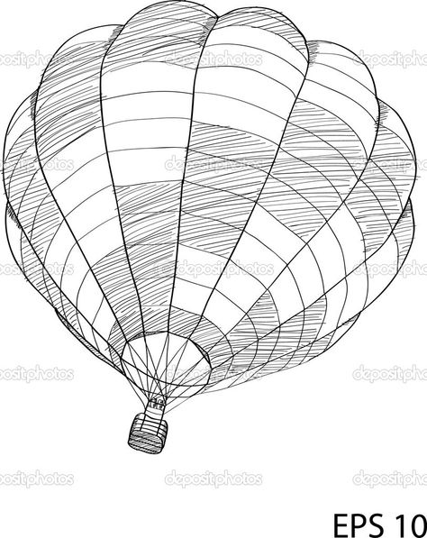 to draw Hot Air Balloon Line Art, Hot Air Balloon Drawing, Balloon Drawing, Balloon Vector, Beautiful Balloons, Balloon Illustration, Business Graphics, Woman Power, Vintage Hot Air Balloon