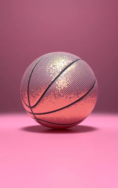 Pink Basketball Hoop, Girly Basketball Wallpaper, Pink Basketball Aesthetic, Glitter Basketball, Cool Basketball Wallpapers, Basketball Wallpapers, Basketball Coaching, Content Studio, Basketball Background