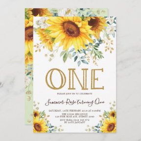 1st Sunflowers Invitations | Zazzle 1st Birthday Summer, Sunflower 1st Birthday, Summer 1st Birthday, Honey Bee Garden, Summer Birthday Invitations, Bee Sunflower, Birthday Summer, 30th Birthday Invitations, 1st Birthday Invitation