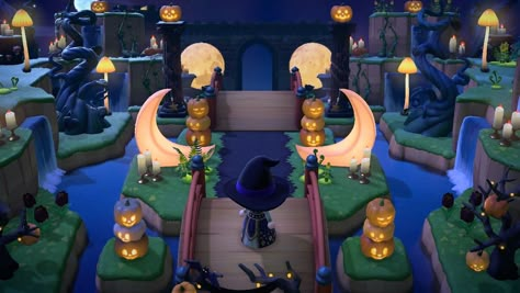 Animal Crossing Spectacular Spooky Halloween Entrance Spooky Area Acnh, Animal Crossing Halloween Decor, Acnh Halloween Island Entrance, Acnh Halloween Entrance Ideas, Spooky Entrance Animal Crossing, Spooky Acnh Island Ideas, Acnh Halloween Entrance, Acnh Spooky Entrance, Animal Crossing Halloween Ideas