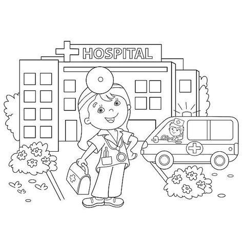 11,941 Kids Coloring Hospital Illustrations & Clip Art - iStock Cartoon Doctor, Educational Games For Preschoolers, Cars Coloring, Dots Game, Hospital Pictures, Kids Coloring Pages, Florence Nightingale, Cars Coloring Pages, Dog Coloring Page