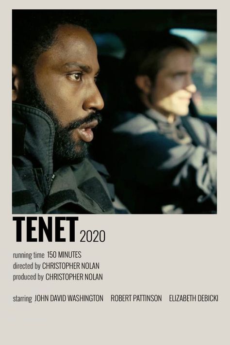 Tenet 2020 Poster, Directed By Christopher Nolan, John David Washington, David Washington, Emma Thomas, Alt Posters, Minimalist Polaroid Poster, Minimal Posters, Classic Films Posters