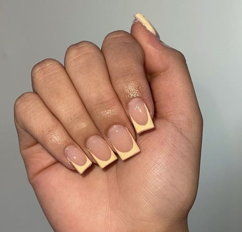 Gel Nails Ideas, Acrylic Nails Yellow, Yellow Nails Design, Nails Yellow, Work Nails, French Tip Acrylic Nails, Short Square Acrylic Nails, Short Nail, Acrylic Nails Coffin Short