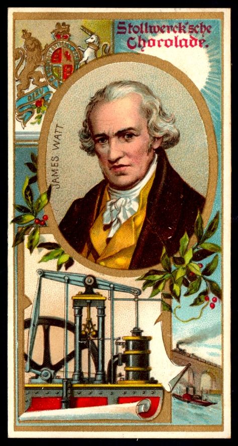 James Watt Steam Engine, James Watt, Science History, James Patterson, Steam Engines, Trade Cards, Industrial Revolution, Steam Engine, Intj