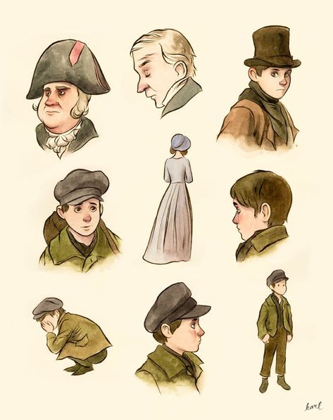 Oliver Twist Characters, Watercolour Doodles, Musical Costumes, Victorian England, Disney Illustration, Random Drawings, Roman Polanski, Oliver Twist, Character Sketches