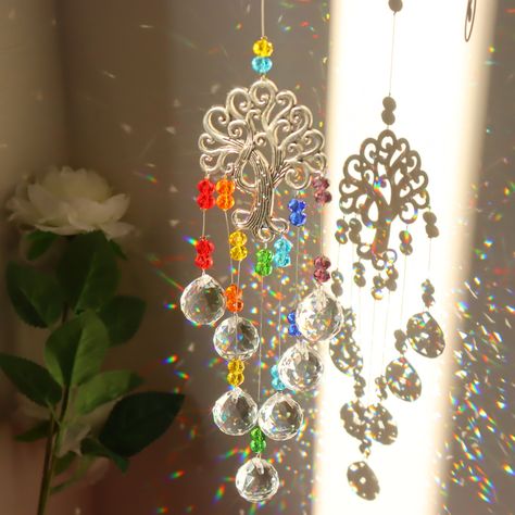 Garden Decor Crafts, Crystal Wind Chimes, Bubble Paper, Rainbow Maker, Crystal Crafts, Happy Things, Crystal Suncatchers, Crystal Prisms, Crystal Light