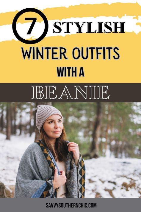 Beanie outfits and how to wear a beanie over 40. Cute beanie outfits, casual beanie outfits. Slouchy Beanie Outfit Women, Beanie With Medium Length Hair, Outfits With Beanies Women, Cc Beanie Outfits, Bennies Hats Outfits, Cute Beanies Outfits, Winter Outfits With Beanies, Blue Beanie Outfit, Outfits With Beanies