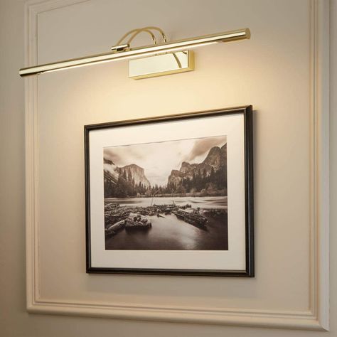 Gallery Wall Lighting, Picture Frame Light, Light Picture Wall, Picture Gallery Wall, Artwork Lighting, Led Picture Light, Gallery Lighting, Hallway Designs, Gallery Wall Living Room