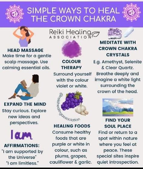 Crown Chakra Healing Foods, Healing Crown Chakra, Crown Chakra Essential Oils, Ig Strategy, Chakra Knowledge, Crown Chakra Healing, Frequency Healing, Chakra Healing Meditation, Chakra Health