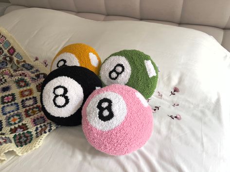 Magic 8 Ball Pink Pillow, Pink Accessories for Women, Tufted Pillow, Housewarming Gift, Authentic Unique Gift, Rustic Home Decoration - Etsy 8 Ball Pillow, Punch Needle Pillow, Tufted Pillow, Ball Pillow, Magic 8 Ball, Hooked Pillow, Abstract Pillows, Pink Accessories, Throw Pillows Bed