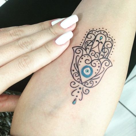 Hamsa Tattoo Design For Women, Hand Of Fatima Tattoo, Fatima Hand Tattoo, Hamsa Tattoo Design, Hamsa Hand Tattoo, Evil Eye Tattoo, Hamsa Tattoo, Boho Tattoos, Small Tattoos With Meaning