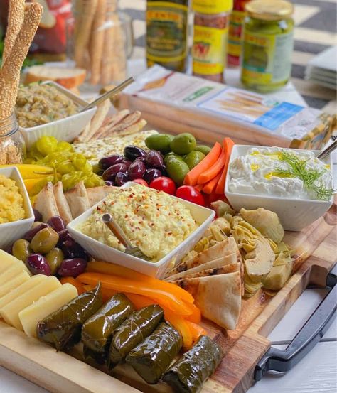 The ULTIMATE Greek Meze Platter! (Appetizer Spread) | Aleka's Get-Together Greek Meze Platter, Greek Appetizer, Greek Meze, Meze Platter, Mediterranean Appetizers, Greek Appetizers, Vegetable Kabobs, Greek Cheese, Greek Potatoes