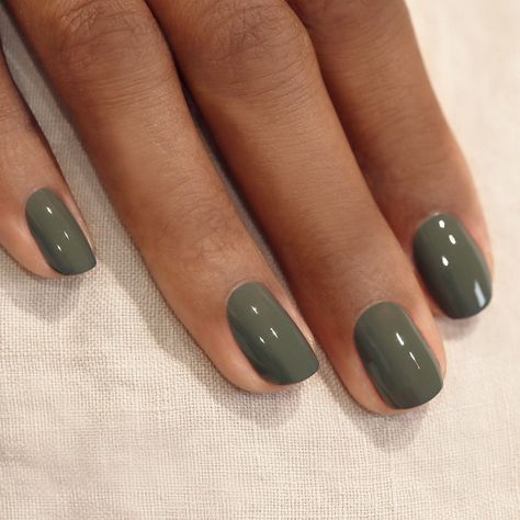 Khaki Nails, Green Nail Polish, Green Nail, Casual Nails, Neutral Nails, Manicure Y Pedicure, Classy Nails, Chic Nails, Green Nails