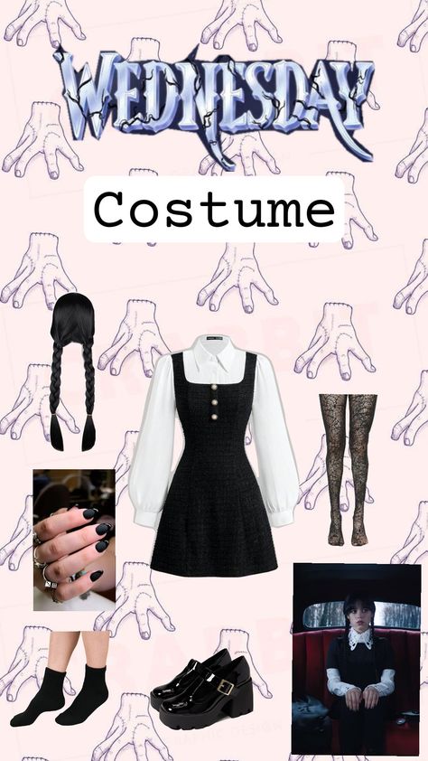 #fyp #wednesday #wednesdayaddams #wednesdayaesthetic #wednesdayaddamsaesthetic #costume #costumeidea #costumeinspo Halloween In July, Wednesday Halloween, Wednesday Addams Outfit, Wednesday Costume, Wednesday Outfit, Wednesday Addams Costume, Ivy Costume, Diy Costume Ideas, Ideas For Costumes