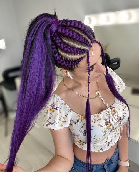 Braided Designs, Rave Hairstyles, Rave Braids, Festival Braids, Peinados Hair Styles, Rave Hair, Fake Hair, Braids With Extensions, Pretty Hair Color