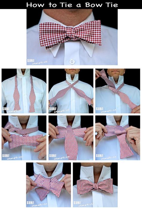 How to Tie a Bow Tie Step By Step: A Visual Photo Tutorial: Last month, I used one of my favorite online shopping tools, Sweet Relish, to show you a Rustic Wedding inspired Spring Groomsman outfit based on the classic and handsome Blakley bow tie from Brier How To Tie A Tie, Tie Step By Step, Cool Tie Knots, Tie A Bow Tie, Simpul Dasi, Tie A Necktie, Beautiful Women Quotes, Neck Tie Knots, Handsome Men Quotes