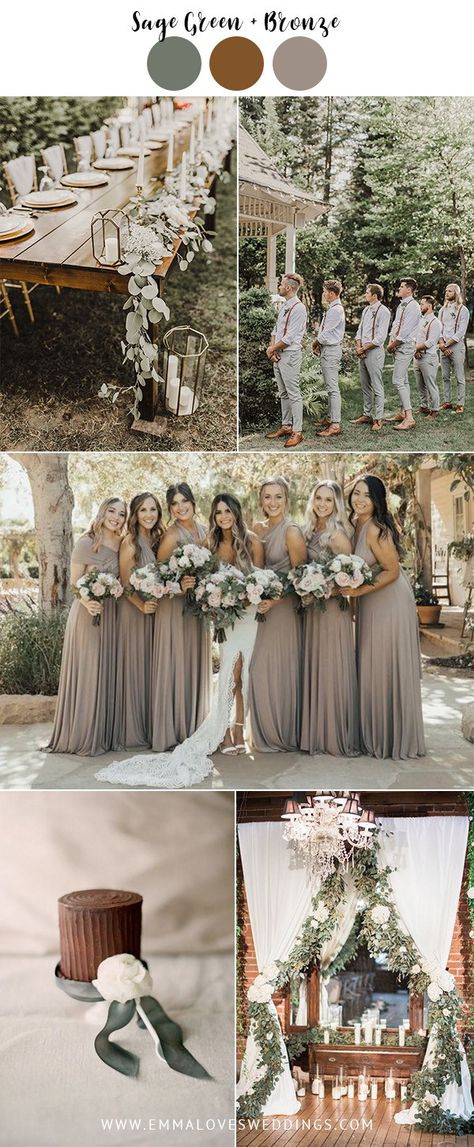 sage green and bronze vintage wedding color ideas Vintage Wedding Colors, Wedding Color Ideas, Mother Wedding, Vintage Wedding Theme, Sage Green Wedding, Wedding Theme Colors, Fall Wedding Colors, Wedding Color, Wedding Color Schemes