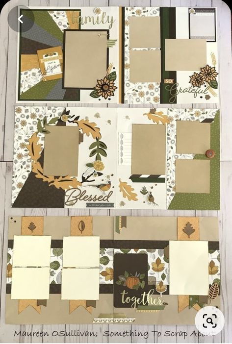 2 Page Scrapbooking Layouts, Picture Scrapbook Ideas, Scrapbook Pages Ideas, Scrapbook Layout Ideas, Scrapbook Planning, Fall Scrapbook Layouts, Ctmh Layouts, Scrapbook Design Layout, Scrapbook Design